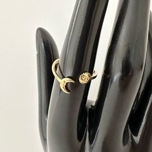 Gold Sun and Moon Ring